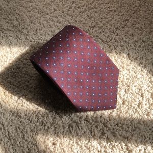 Outfitters Burgundy Tie with Blue and White Dots